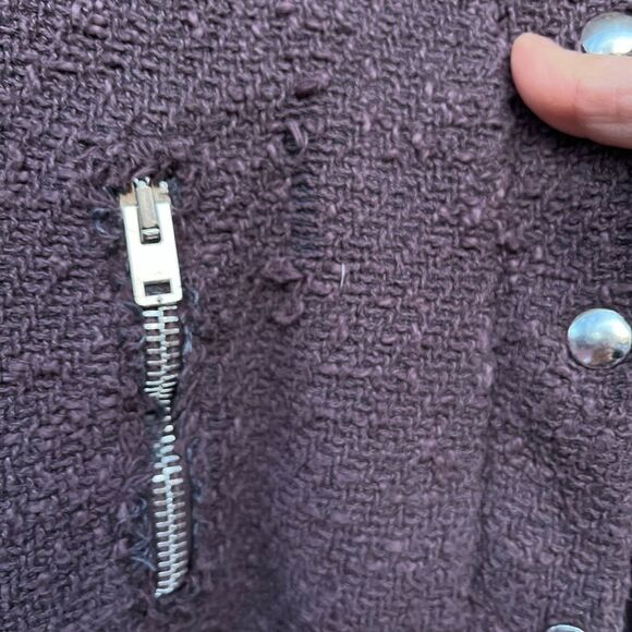 IRO Rich Chocolate/Purple/Mauve Tweed Cropped Jacket/Sweater, Size 36 (US S) - Picture 11 of 14